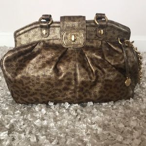 Leather Brahmin leopard bag